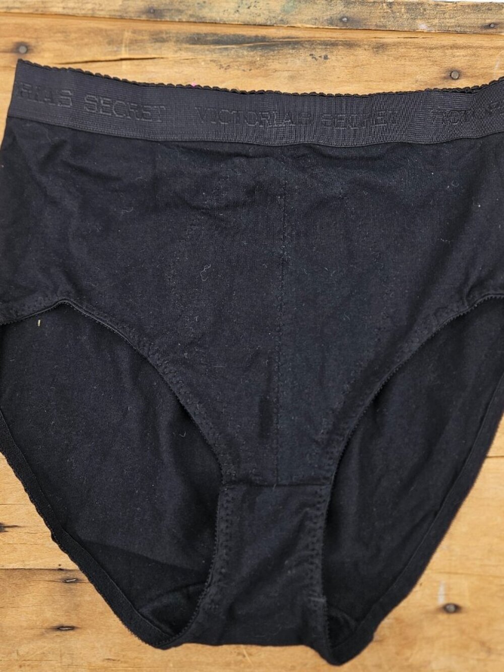 NWT VTG 90s Victoria's Secret Black Full Control Brief Womens M Cotton Panty